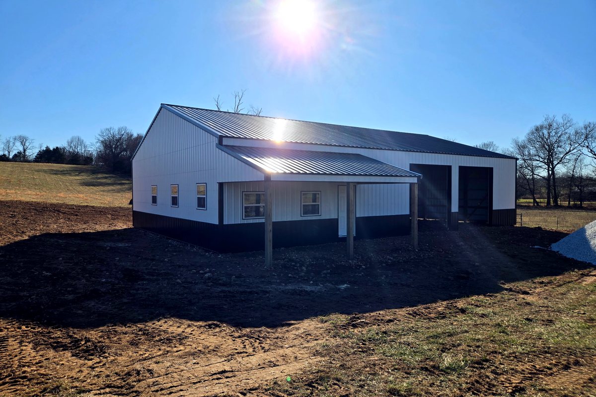 Custom rural home with front porch