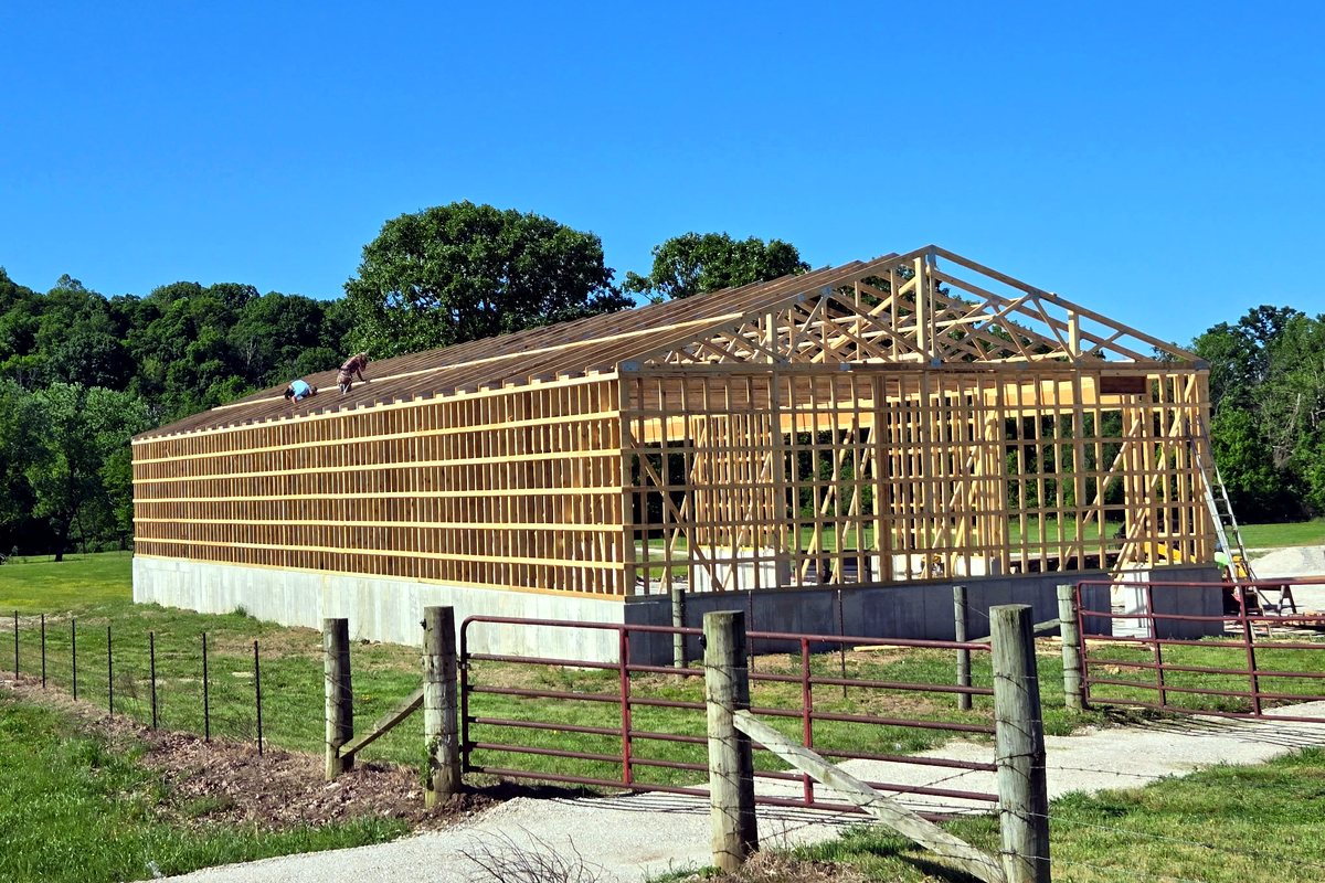 Building framing under construction