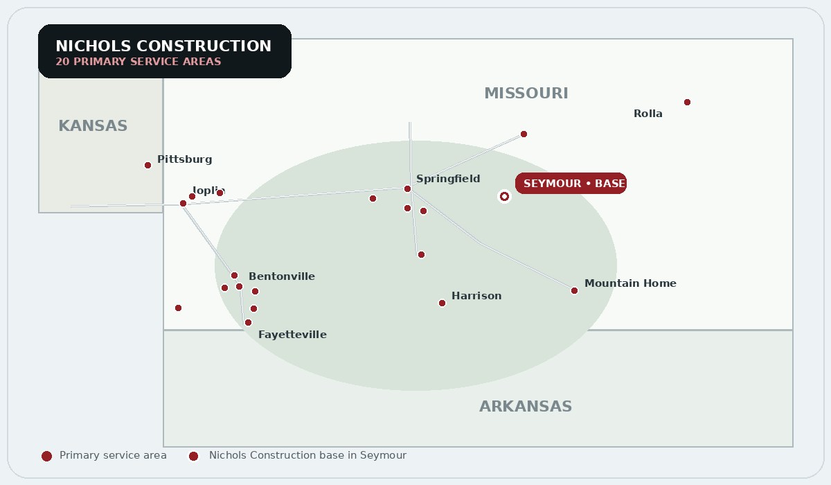 Illustrated map and route planning for regional construction service